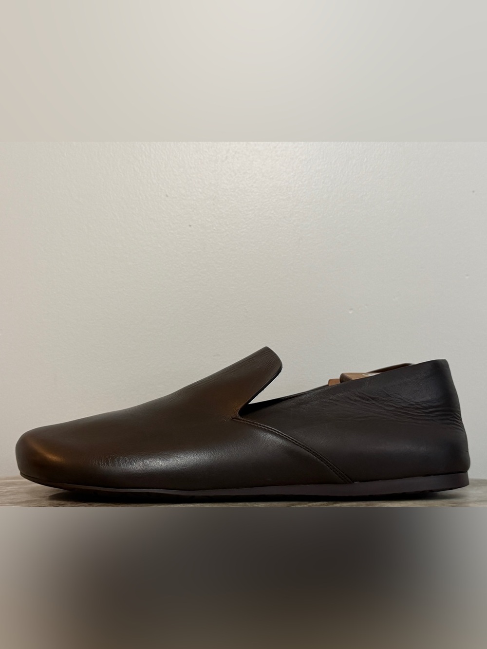 LOEWE LAGO DARK BROWN LEATHER CLOG LOAFERS SLIP ONS 46 /13 US $1100 BIRKENSTOCK